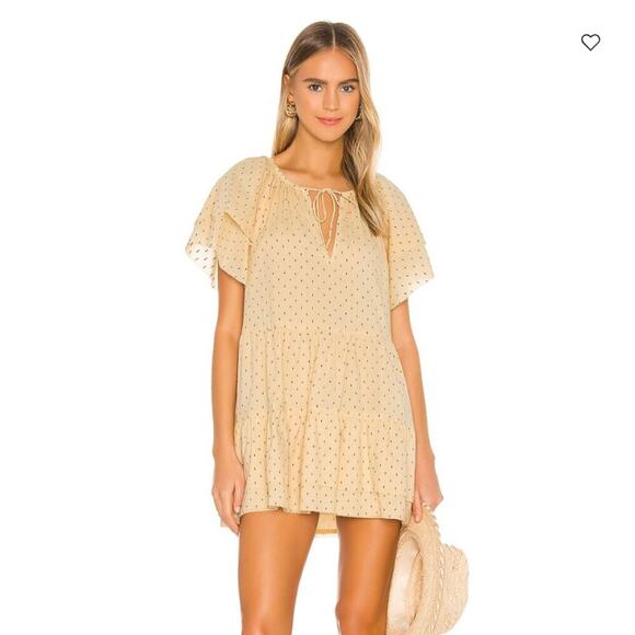 Cleobella Dresses & Skirts - Cleobella Eloise Yellow Polka Dot Ruffle Mini Dress